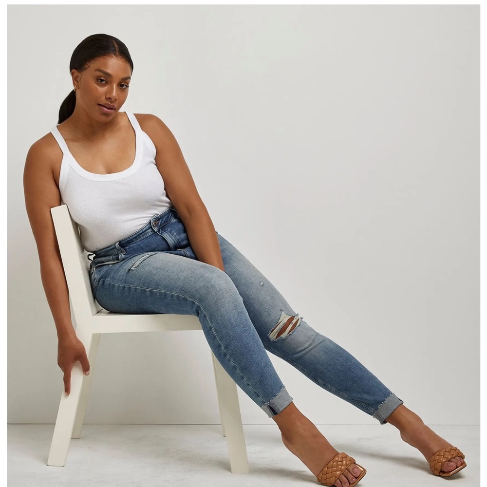 Roland High Waist Ripped Raw Hem Skinny Jeans
RIVER ISLAND